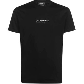 Dsquared2 Mens Sweat And Tears Logo Cool Fit Black T-Shirt Cotton - Size Large