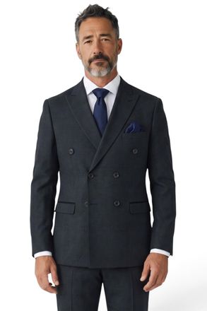 PAUL ANDREW Mens Green Double Breasted Formal Check 2 Piece Suit - Regent