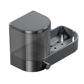 OEM Dispensador De Jab&oacute;n De Pared, Dispensador De Jab&oacute;n Manual, Organizador De Jab&oacute;n Para Ba&ntilde;o Con Desag&uuml;e - Gris