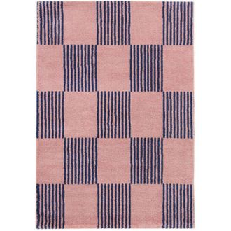 Sweeek Blue and pink checkerboard indoor rug, Fergew, 230x160 cm