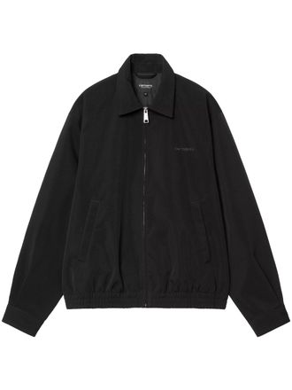 Carhartt Work in Progress Minimalist Black Nylon Canvas Jacket with Structured Silhouette