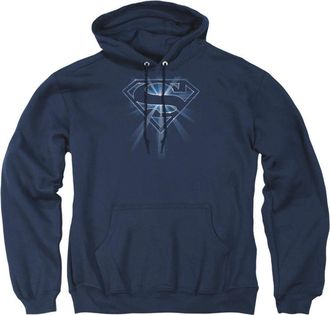 Gildan Superman Glowing Shield Adult Pull Over Hoodie / Hooded Sweatshirt