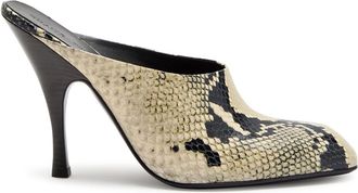 Khaite Colt 100 Python-effect Leather Mules - Beige - 38 (IT38 / UK5)