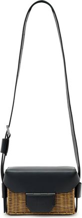 AllSaints Monique Wicker Crossbody in Biscuit/black at Nordstrom
