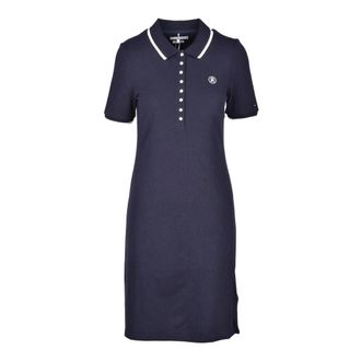 Tommy Hilfiger Polo Jurk voor Vrouwen - Dames - Korte kleedjes - Blauw - 2XS - Katoen - Kleedjes