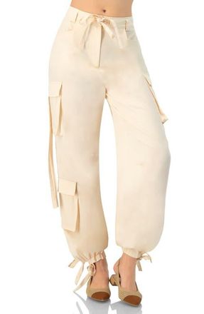 Ivonne Solid Cargo Pants with Straps in Sand at Nordstrom, Size 12