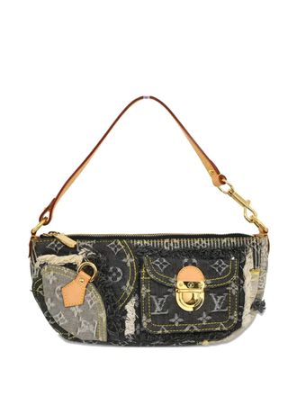 Louis Vuitton 2007 Monogram Denim Pouchy schoudertas met patchwork - Grijs