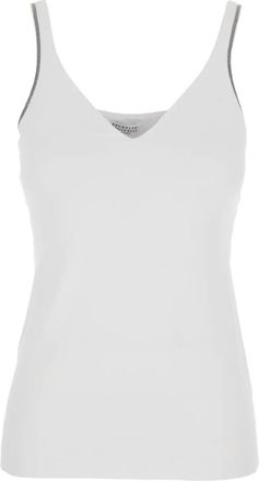 Brunello Cucinelli Tanktop met V-hals - Wit