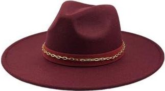 MARCUS ADLER Chain Felt Panama Hat in Burgundy at Nordstrom Rack