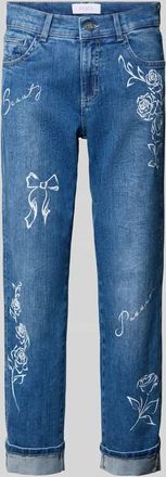 Angels Jeans mit Umschlag und Motiv-Print Modell Darlene Beauty in Blau, Gr&ouml;&szlig;e 34/30