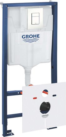GROHE Rapid Sl - M&oacute;dulo De Instalaci&oacute;n Empotrado Con Cisterna Para Inodoro Suspendido, Kit Fresh, Pulsador Skate Cosmopolitan, Blanco Alpino 39448000