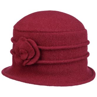 Seeberger Beata Milled Wool Hat Women - Women&acute;s Cloche Winter Autumn-Winter - One Size Raspberry
