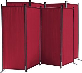 Quick-Star 2 piezas Paravent 220 x 165 cm Tejido Divisor de habitación Jardín 4-Partición Pared de separación Plegable Balcón Pantalla de privacidad Azul