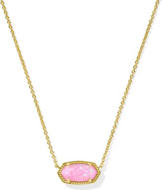 Kendra Scott Womens Elisa Short Pendant Necklace In Carnation Lab Grown Opal