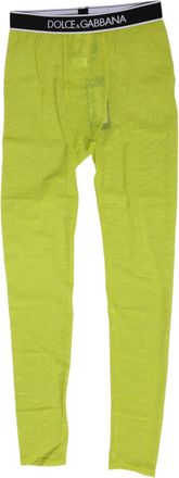 Dolce & Gabbana Womens Nylon Logo Lace Leggings Green Elastane