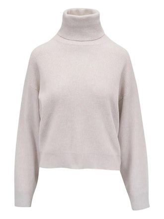 Brunello Cucinelli turtleneck ribbed sweater - Neutrals