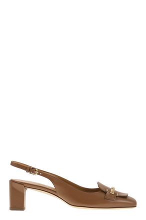 Tod's Tods Womens Slingback Leather Decollete - Brown - Size 36.5 EU/IT