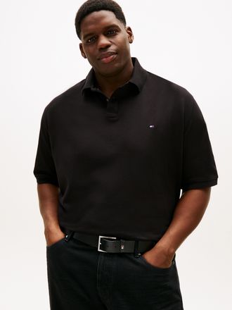 Tommy Hilfiger Big & Tall Poloshirt Plus 1985, Herren, Gr. XXL, schwarz, Piqu&eacute;, Obermaterial: 96% Baumwolle, 4% Elasthan, TOMMY HILFIGER BIG & TALL, regular fit, Shirts Poloshi