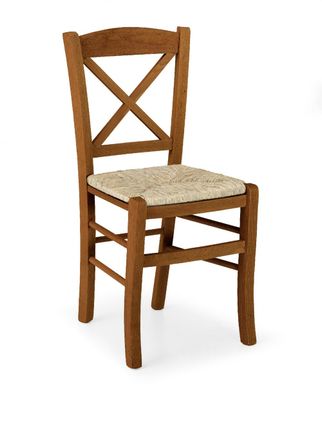 Konte Design Juego de 2 sillas de madera maciza de nogal con asiento de paja