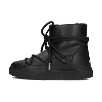 INUIKII Schoenen, Dames, Zwart, 37 EU, Leer, Zwarte Winterlaarzen van Imitatiebont