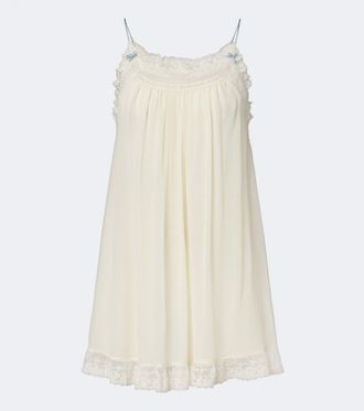 D&ocirc;en D&ocirc;en Penelope lace-trimmed silk georgette minidress