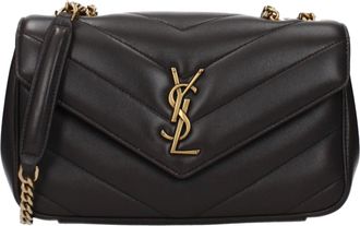 Saint Laurent Loulou Damens Umh&auml;ngetasche aus grauem/urbangrauem Leder