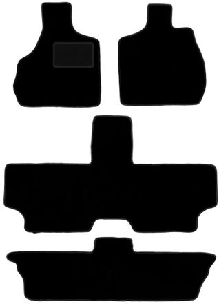 OEM Alfombrillas De Terciopelo Negro Para Chrysler Grand Voyager Iii 7 Plazas (2000-2008)