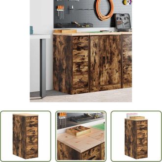 vidaXL vidaXL Armadio per officina - Armadietto da Garage in Rovere Affumicato 30x51x85 cm