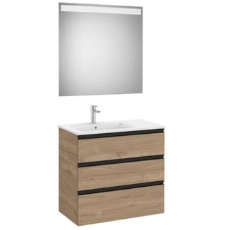 Roca Pack Mueble The Gap 800x460 3 Cajones + Lavabo Izquierda + Espejo Eidos Nogal.-roca: Dise&ntilde;o, Innovaci&oacute;n Y Calidad