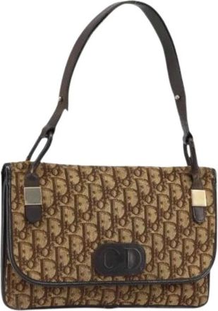 Dior Pre-owned Shoulder Bags, female, Beige, Size: ONE SIZE Pre-owned Trotter Canvas Shoulder Bag