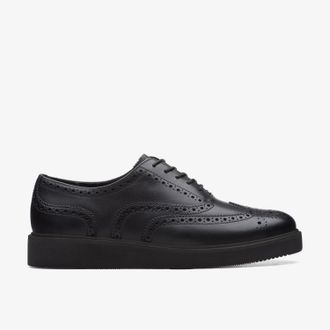 Clarks Glickly Brogue 2 Zwarte Leren Schoenen