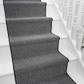 Runrug Stair Runner Carpet for Staircases - Soft & Comfy, 9mm - Hazy in Black | Size: 60 cm x 690 cm