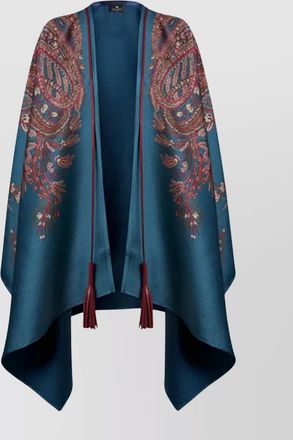 Etro wool and cashmere jacquard paisley cape