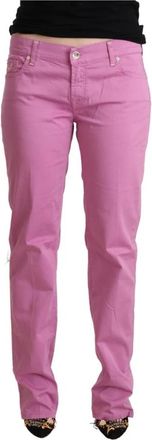 Jacob Cohen Elegante Taps Toelopende Roze Denim Jeans - Dames - Slim Fit Jeans - Roze - W33 - Denim - Jeans