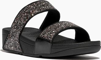 FitFlop Womens Fitflop Lulu 2 Bar Glitter Polyurethane Womens Black/Multi Sandals - Size: 8