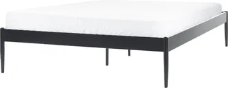 Beliani Beliani - Letto Matrimoniale Con Rete A Doghe In Metallo Nero 140 X 200 Cm Vaurs