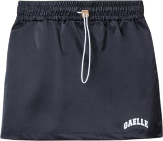 Ga&euml;lle Paris Zwarte Minirok met Logodetail - Dames - Korte rokken - Zwart - M - Katoen - Rokken