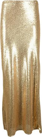 Patrizia Pepe Long Sequin Skirt - Gold
