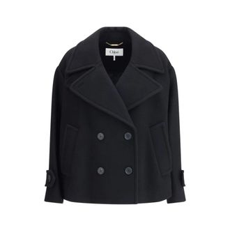 Chlo&eacute; Oversize Short Coat - female - Chlo&eacute; - Blazers - Black - XS - Jackets