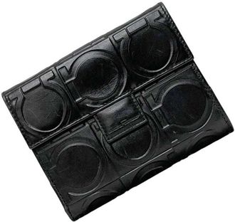 Ferragamo Black Leather Wallet (Bi-Fold) (Pre-Owned)