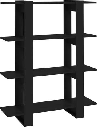 vidaXL Estantería/divisor de espacios negro 100x30x123,5 cm Vidaxl