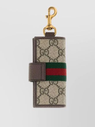 Gucci canvas keyring holder monogram pattern