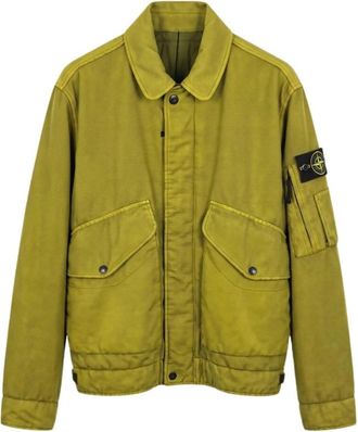Stone Island Cotton Canvas Ghost Field Jacket - Heren - Zomerjassen - Groen - M - Katoen - Jassen