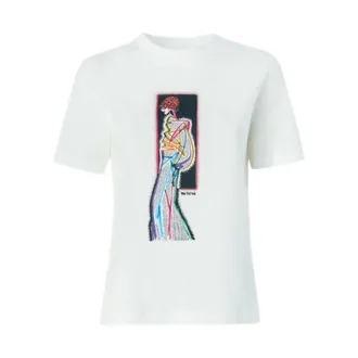 Missoni Camiseta de punto de algod&oacute;n con estampado - Tops - Mujer - Blanco - XL