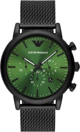 Emporio Armani Accessoires, Heren, Zwart, ONE Size, Leer, Ar 11470 Horloge