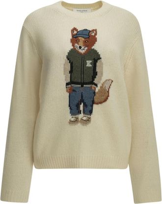 Maison Kitsun&eacute; Textured Knit - Dames - Truien - Beige - Maat: XS
