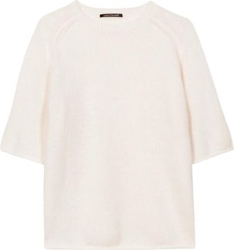 Luisa Cerano Trui van kasjmiermix - Dames - Ronde hals truien - Beige - XS - Kasjmier - Truien & Vesten