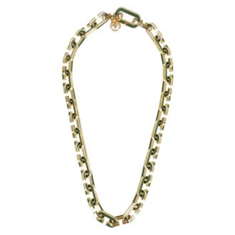Casablanca Accessoires, Dames, Grijs, ONE Size, Goud Groene C Link Ketting