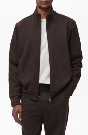 Mango Sudadera Perkins Bomber Jacket in Chocolate at Nordstrom, Size Small