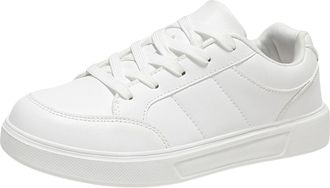 Generic Womens Fashion Sneakers 2025 PU Leather Casual Slip On Walking Shoes Womens Lightweight Lace Up Low Top Sneaker Non-Slip Flat Gym Workout Athletic Run